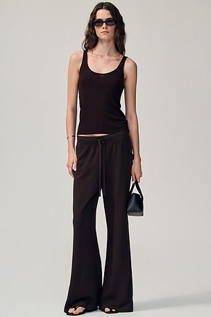 Drawstring Lightweight French Terry Wide Leg Sweatpant Eterne