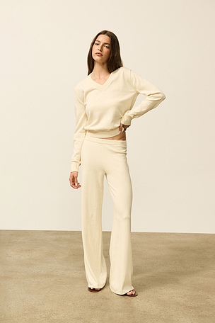 Cotton Cashmere Wide Leg Lounge Pant Eterne