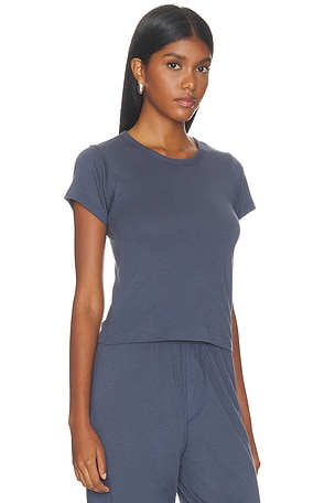 Eterne Cotton Short Sleeve Baby Tee in Navy. Size S. Also