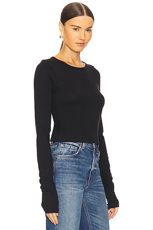 Eterne Long Sleeve Baby Tee in Black