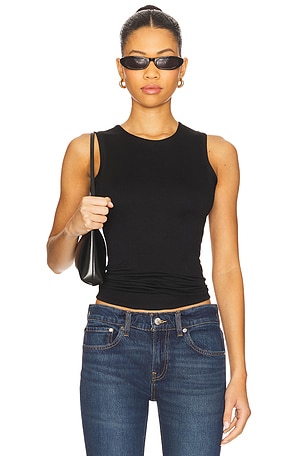 Sleeveless Crewneck Soft Jersey Top Eterne