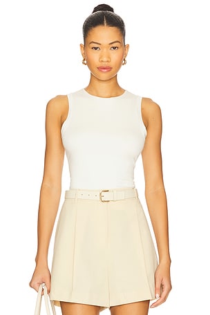 Sleeveless Crewneck Soft Jersey Top Eterne