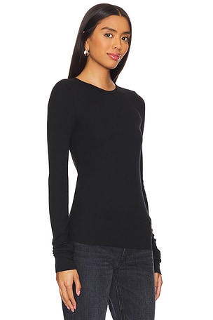 Eterne Long Sleeve Fitted Top in Black