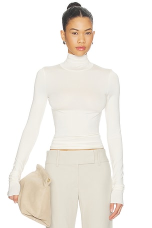 Fitted Turtleneck Top in Cream Eterne