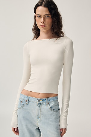 Long Sleeve Boatneck Top Eterne