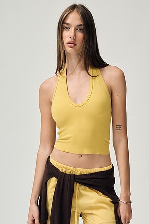Butter Rib Cropped Halter Top Eterne
