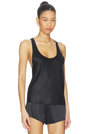 Eterne Silk Hedi Top in Black