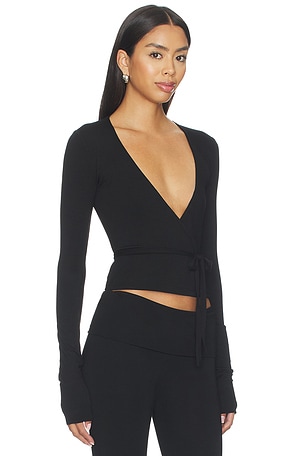 Eterne Wrap Top in Black