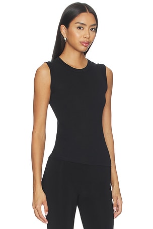 Eterne Fitted Muscle Tank in Black. Size XL. Also