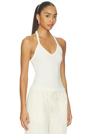 Eterne V-neck Racerback Tank in Cream. Size XL. Also