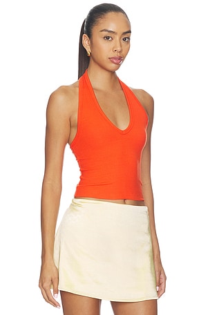 Eterne Cropped Halter Top in Orange