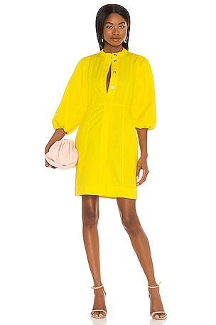 Essentiel Antwerp Zorecast Puffy Sleeved Dress in Clear Yellow | REVOLVE Essentiel Antwerp Zorecast Puffy Sleeved Dress in Clear Yellow | REVOLVE