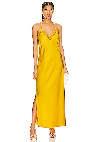 Simkhai Emily V-neck draped gown - Yellow
