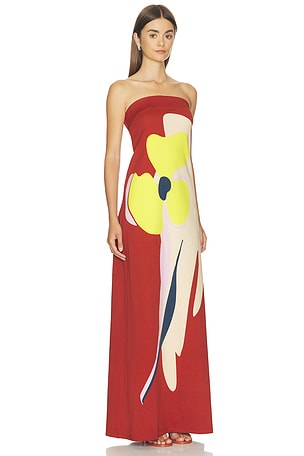 Essentiel Antwerp Jannick Printed Jersey Dress in Rust
