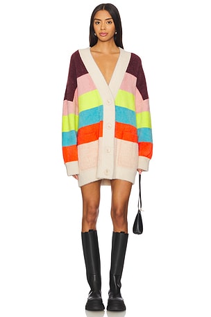 Gaan Striped Furry Cardigan Essentiel Antwerp