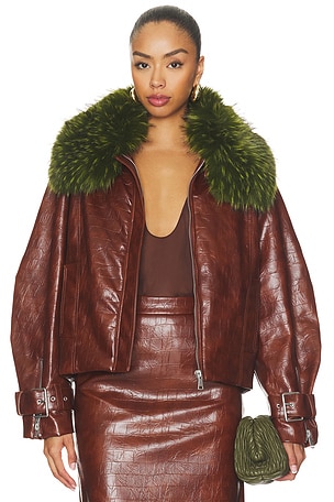 Kabuki Faux Leather Bomber Essentiel Antwerp