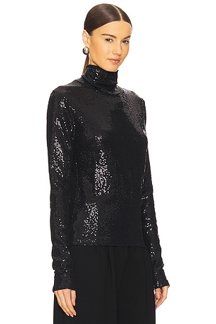 Essentiel Antwerp Gong Fitted Jersey Turtleneck in Black