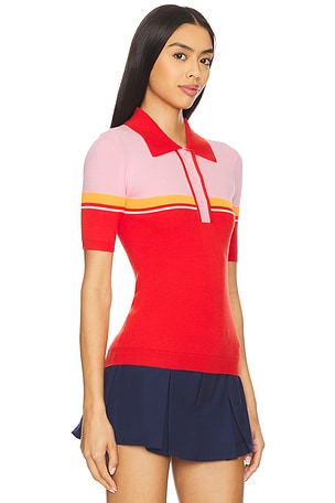Essentiel Antwerp Haustral Ribbed Polo in Orange
