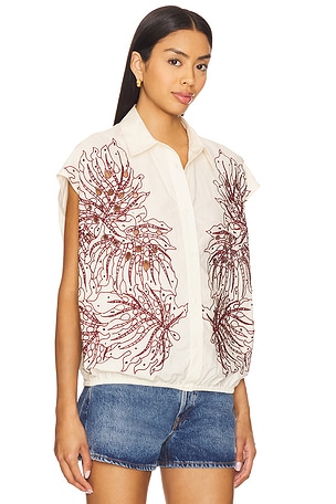 Essentiel Antwerp Hebraska Embroidered Shirt in Cream