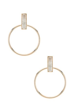 Baguette Gem Hoops Elizabeth Stone