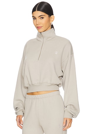 Eterne Cropped Half Zip Pullover in Neutral