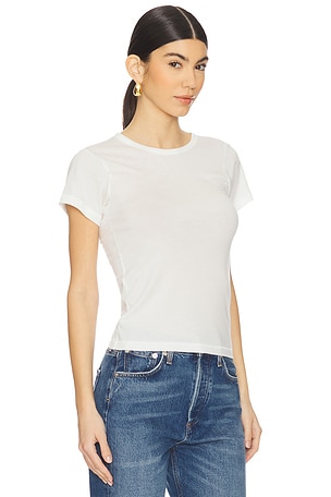 Eterne Fitted Crewneck Short Sleeve Top in White