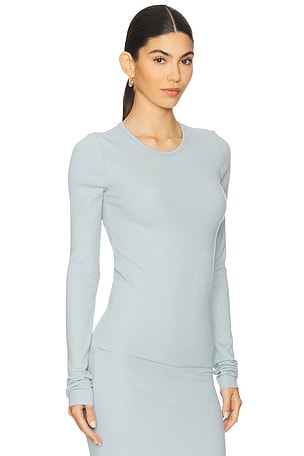 Eterne Long Sleeve Fitted Top in Blue