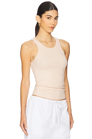 Eterne High Neck Fitted Tank in Pink