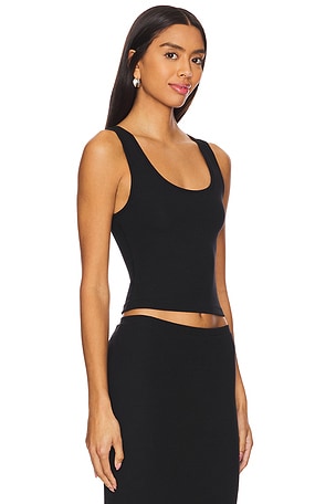 Eterne Square Neck Tank Top in Black