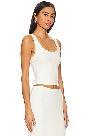 Eterne Square Neck Tank Top in Cream