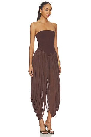 ET OCHS Harris Knit Jumpsuit in Chocolate