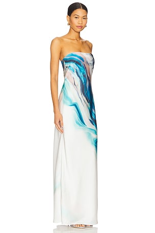 ET OCHS Nessa Dress in White,Blue
