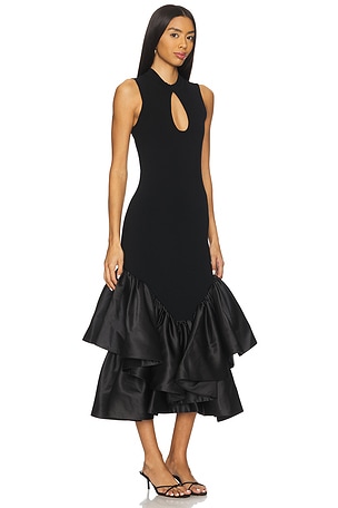 ET OCHS Antoinette Knit Combo Dress in Black