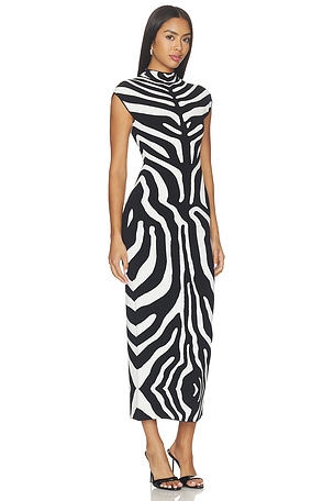 ET OCHS Xandra Knit Dress in Black & White