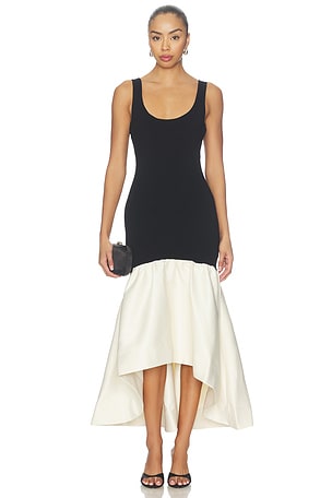 Isabell Knit Combo Dress in Black & Ivory ET OCHS