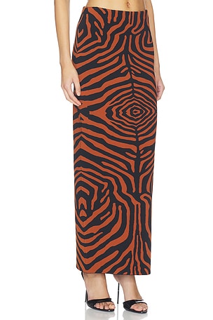 ET OCHS Oaklynn Knit Midi Skirt in Brown