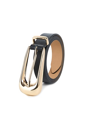 Ettika Large Signature Buckle Belt in Black
