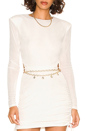 REVOLVE Ettika Gold Crystal Link Chain Belt, Sz M Ettika Crystal Pendant Chain Belt in Gold | REVOLVE main image 2