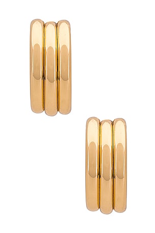 Ettika Small Hoops in Metallic Gold