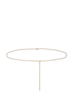 Ettika Polished Pebble Pearl Body Chain in White