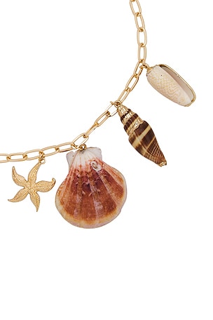 Ettika Private Island Assorted Shell Necklace in Metallic Gold