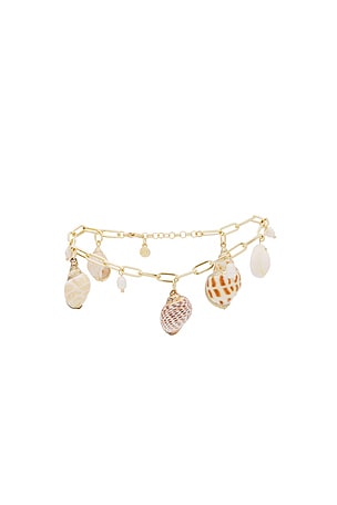 Paperclip Chain Shell Charm Anklet Ettika