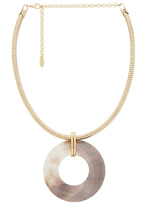 Shell Donut Pendant Flex Chain Necklace Ettika
