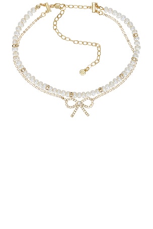 COLLIER RAS DU COU RANGS MULTIPLES BOW AND PEARL Ettika