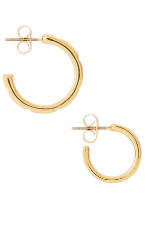 Ettika Huggie Hoop Set in Metallic Gold