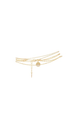 Crystal Dipped Gold Chain Anklet Ettika