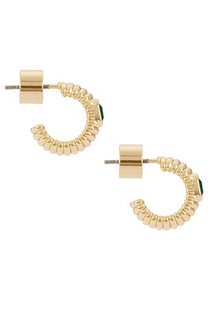 Ettika Contemporary Textured Small Hoops in Metallic Gold