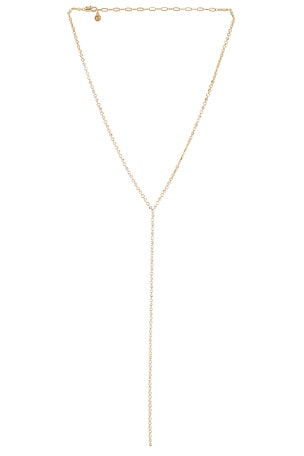 Dainty Crystal Disc Chain Lariat Necklace Ettika