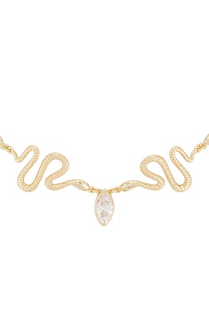 Ettika Royal Snake Choker in Metallic Gold