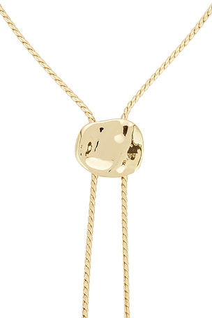 Ettika Liquid Lux Bolo Lariat Necklace in Metallic Gold